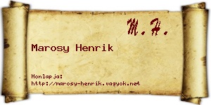 Marosy Henrik névjegykártya
