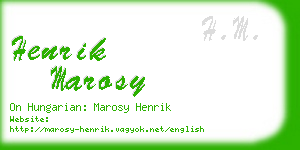 henrik marosy business card
